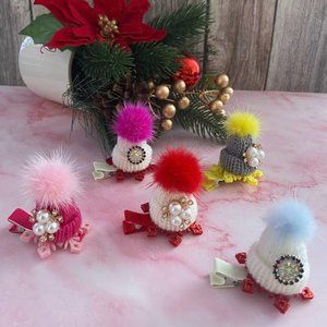 1pc Girls Hair Clip Winter Hat Decor Hairpin | Side Clip | Hair Accessories